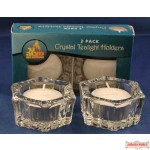 2 Pack Crystal Tealight Holders