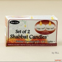 Shabbat Candles Battery Operated with L.E.D. Lights - Set of 2