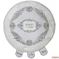 Matzah Cover Brocade Round With Heavy Plastic - 19" D or similar